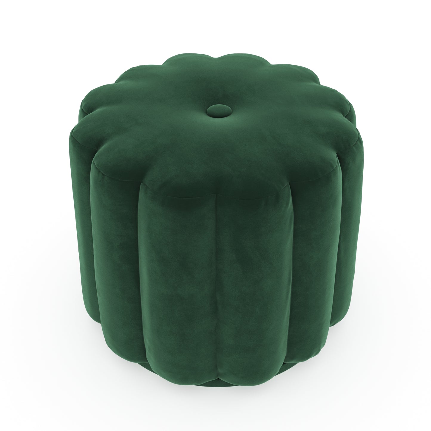 Milly Button Ottoman - Forrest Green