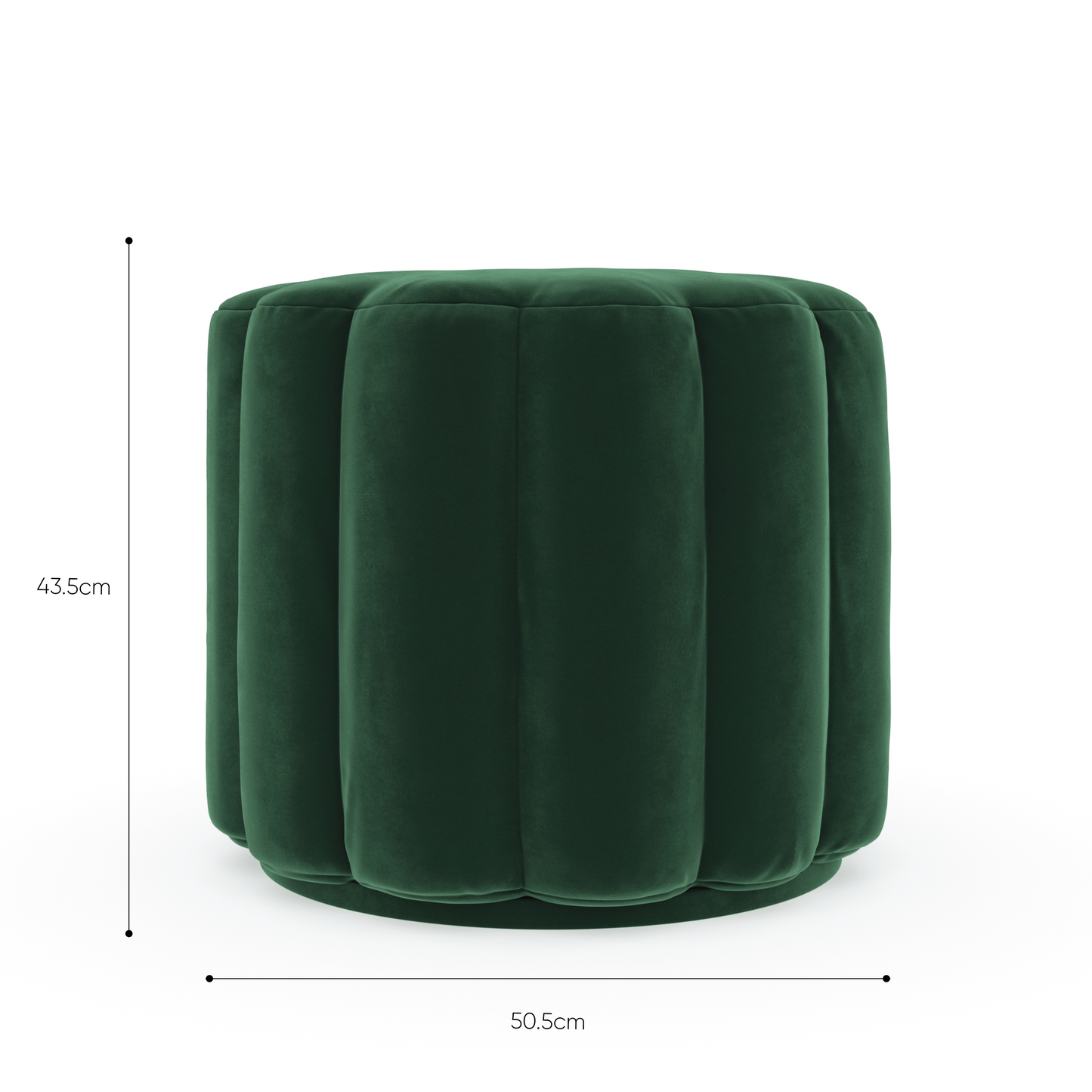 Milly Button Ottoman - Forrest Green